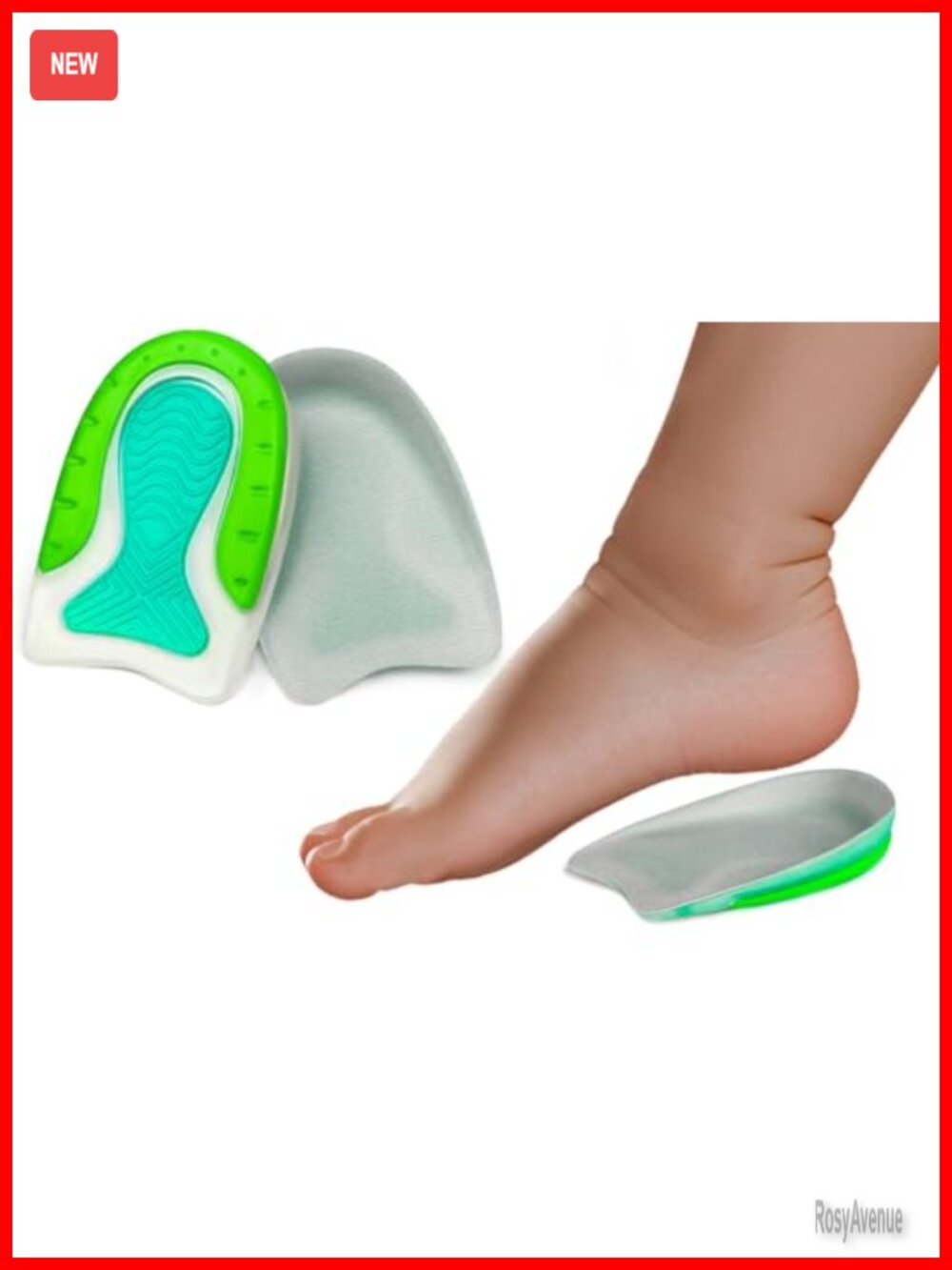 Gel Heel Cups for Kids & Petite Women Sever's Ankle Pain Relief Inserts